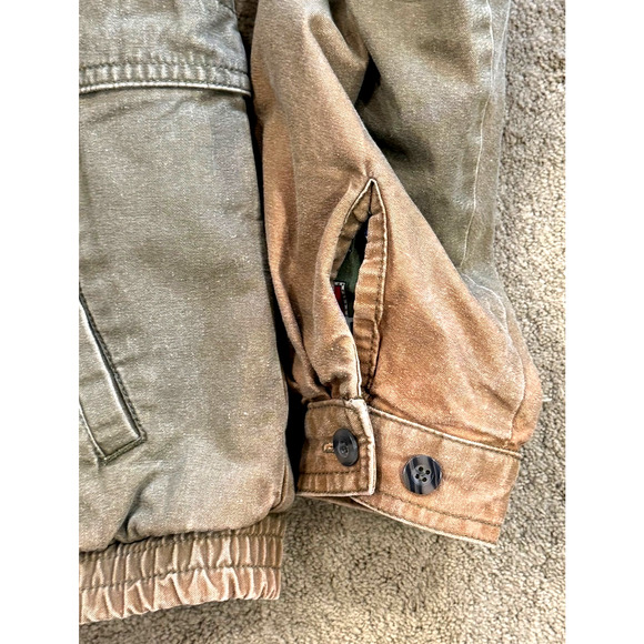 Vintage Woolrich Fatigue Jacket Mens Khaki Lined Fading Field Chore Coat Size XL - Picture 8 of 10